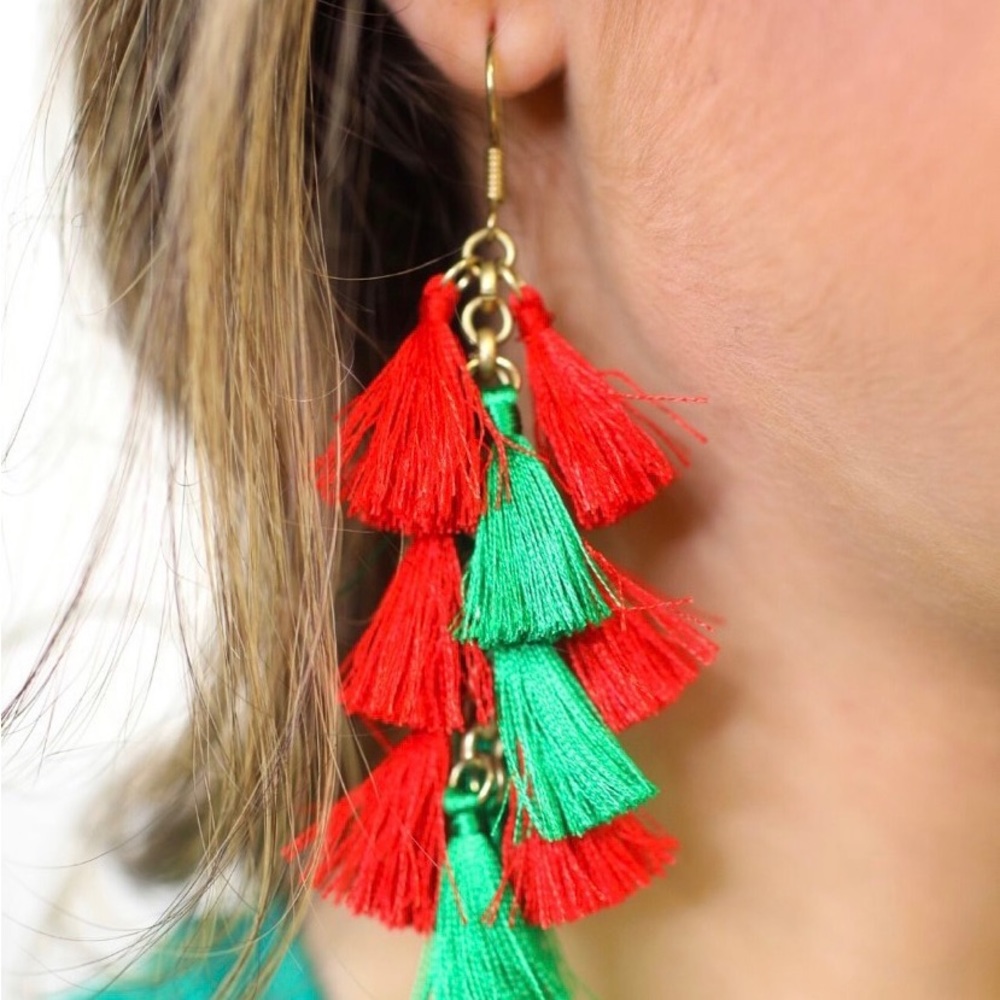 Christmas Fringe Earrings